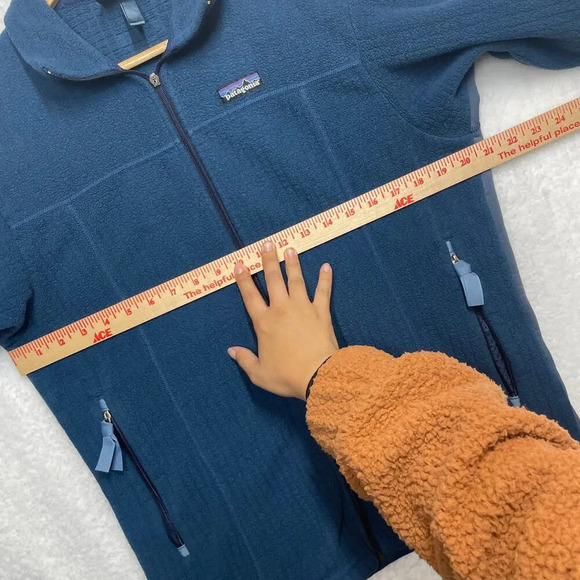 Patagonia Women's Zip Up Jacket Long Sleeve Size M Pockets Fleece Blue - Picture 8 of 12